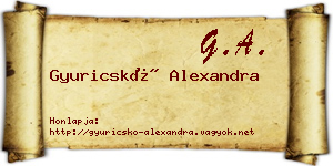 Gyuricskó Alexandra névjegykártya
